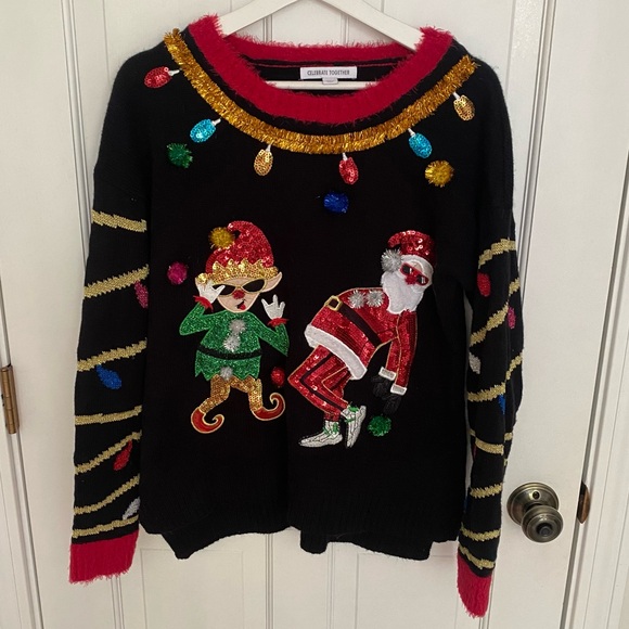 Celebrate Together -  Break Dancing Santa and Elf Ugly Sweater, Medium - Picture 1 of 6
